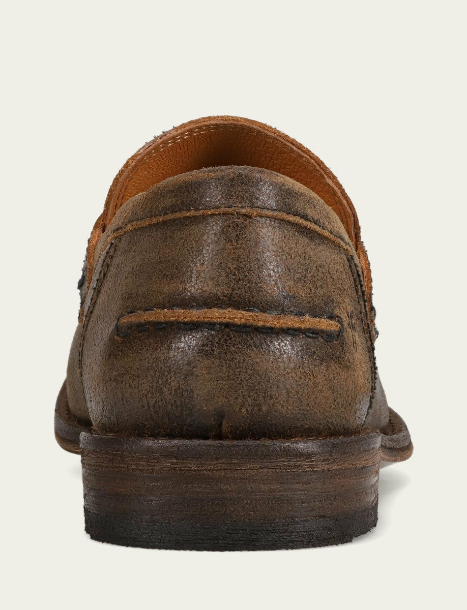 FRYE Men’s Chocolate Leather Tyler Flex Penny Casual Leather Shoes