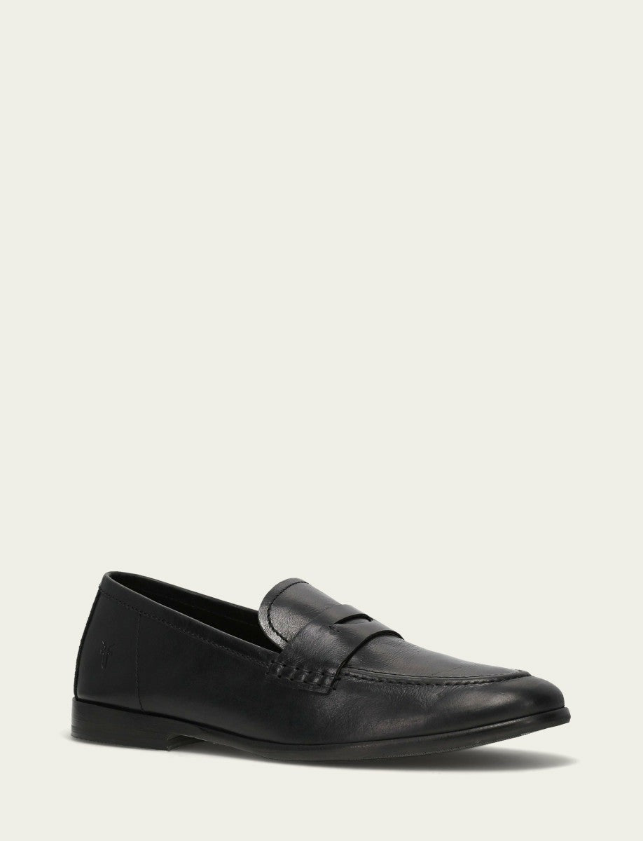 FRYE Men’s Black Leather Graham Penny Casual Leather Shoes