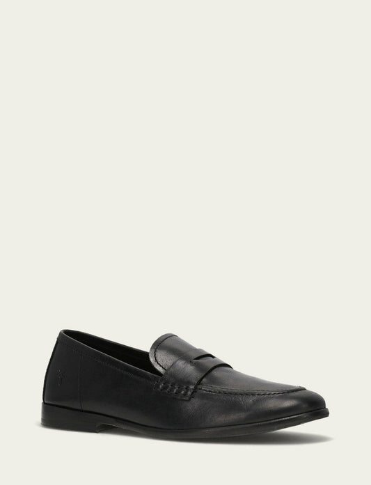 FRYE Men’s Black Leather Graham Penny Casual Leather Shoes