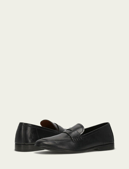 FRYE Men’s Black Leather Graham Penny Casual Leather Shoes