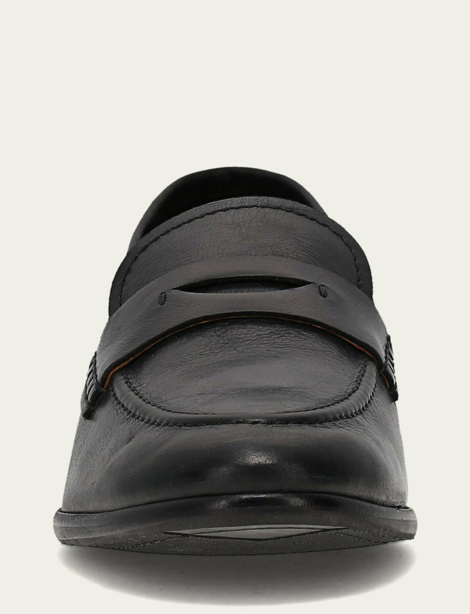 FRYE Men’s Black Leather Graham Penny Casual Leather Shoes