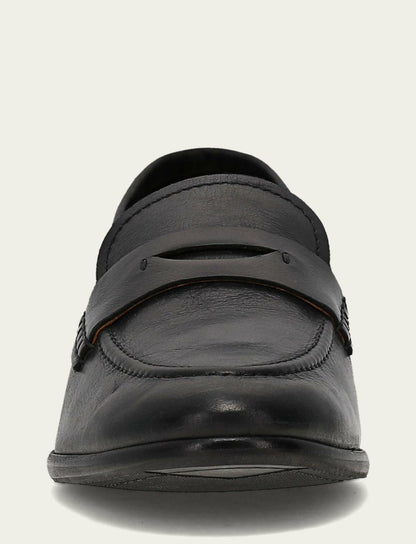 FRYE Men’s Black Leather Graham Penny Casual Leather Shoes