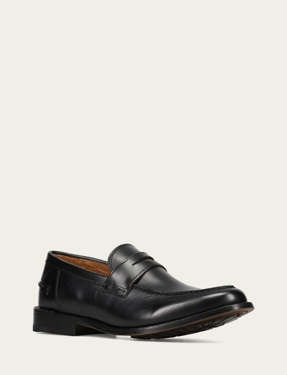 FRYE Men’s Black Leather Tyler Flex Penny Casual Leather Shoes