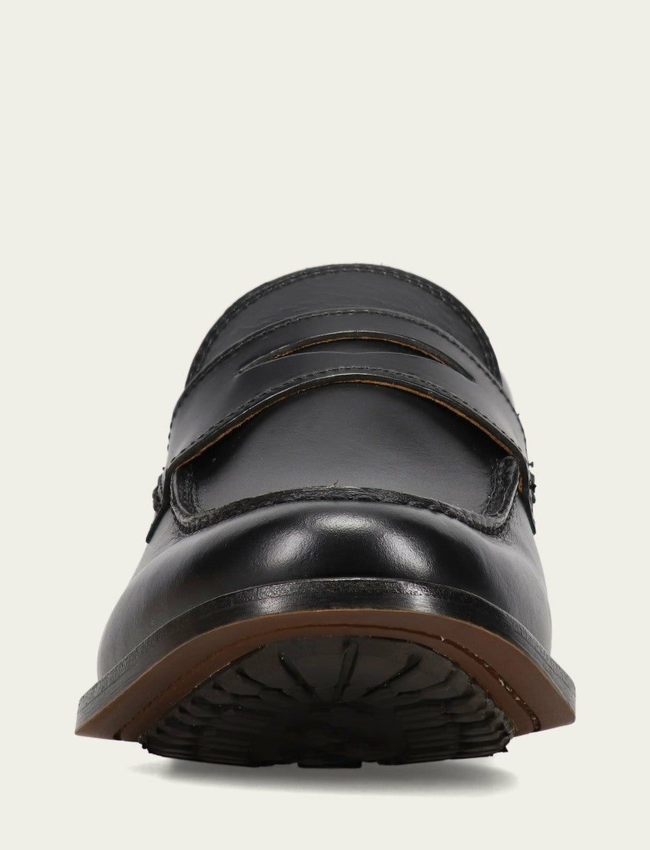 FRYE Men’s Black Leather Tyler Flex Penny Casual Leather Shoes