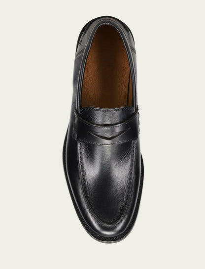 FRYE Men’s Black Leather Tyler Flex Penny Casual Leather Shoes