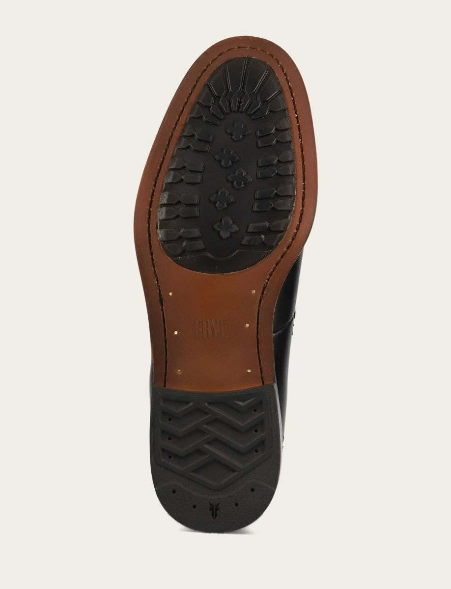 FRYE Men’s Black Leather Tyler Flex Penny Casual Leather Shoes