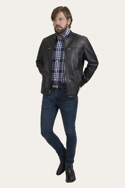 FRYE Men's Black Rustler Racer Jacket