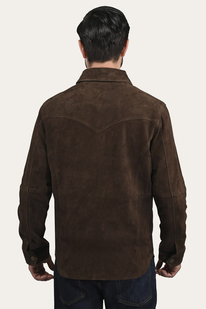 FRYE Men’s Dark Brown Authentic Suede Shacket