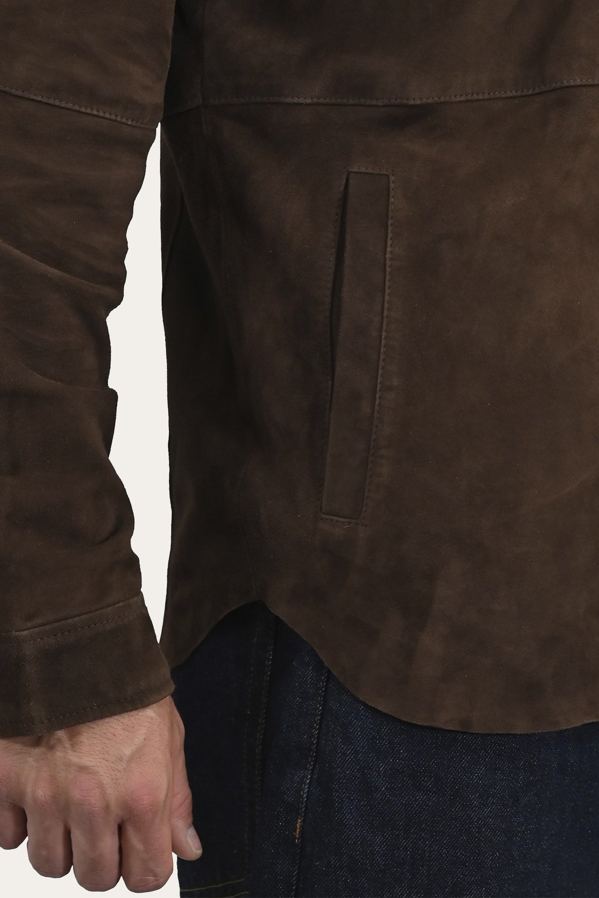 FRYE Men’s Dark Brown Authentic Suede Shacket