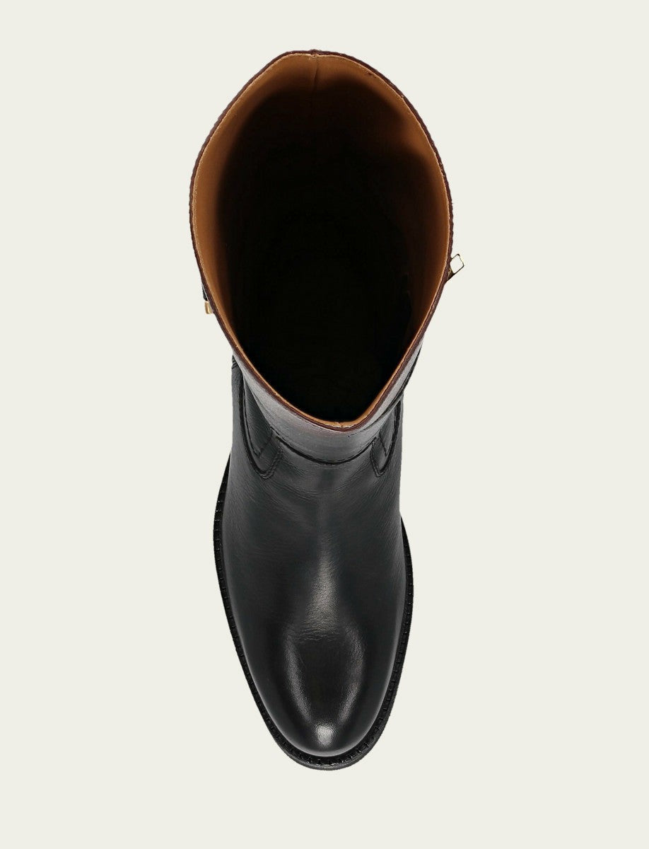 FRYE Women's Black Brown Quinn Riding Boot