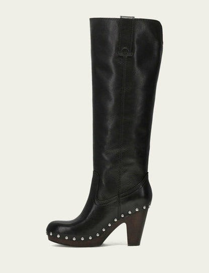 FRYE Women's Black Cindy Pull On Tall Boot