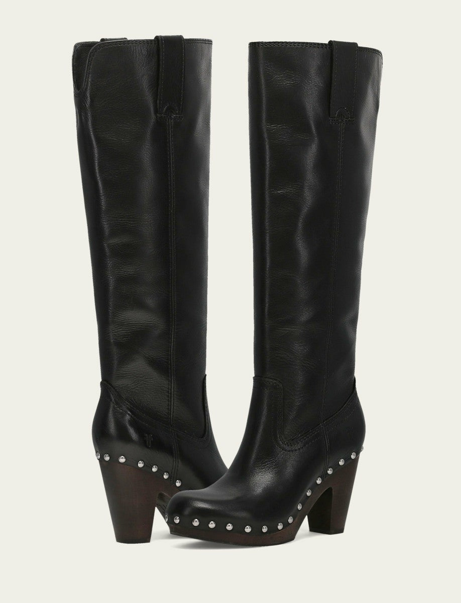 FRYE Women's Black Cindy Pull On Tall Boot