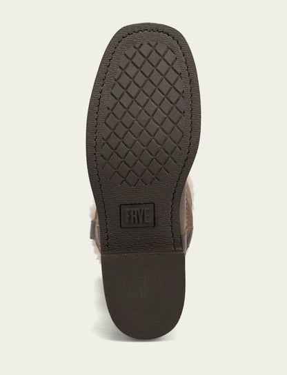 FRYE Women's Dark Taupe Campus Low Heel Mid Shearling Boot