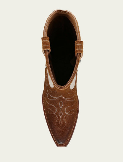 FRYE Women’s Caramel Ivory Laila Double F Deco Leather Tall Boots
