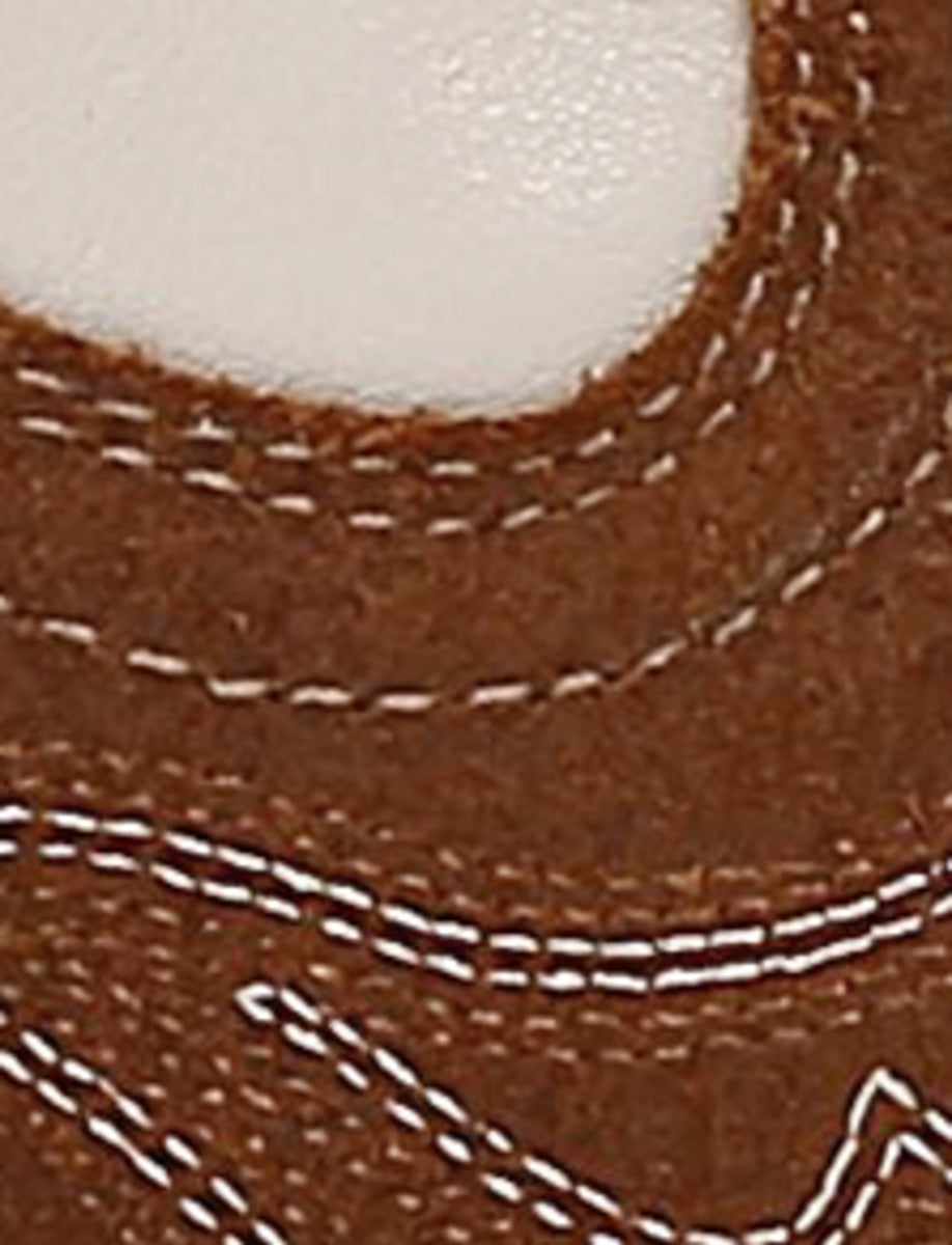 FRYE Women’s Caramel Ivory Laila Double F Deco Leather Tall Boots