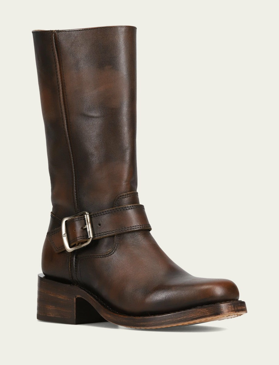 FRYE Women's Dark Brown Campus Buckle Boot