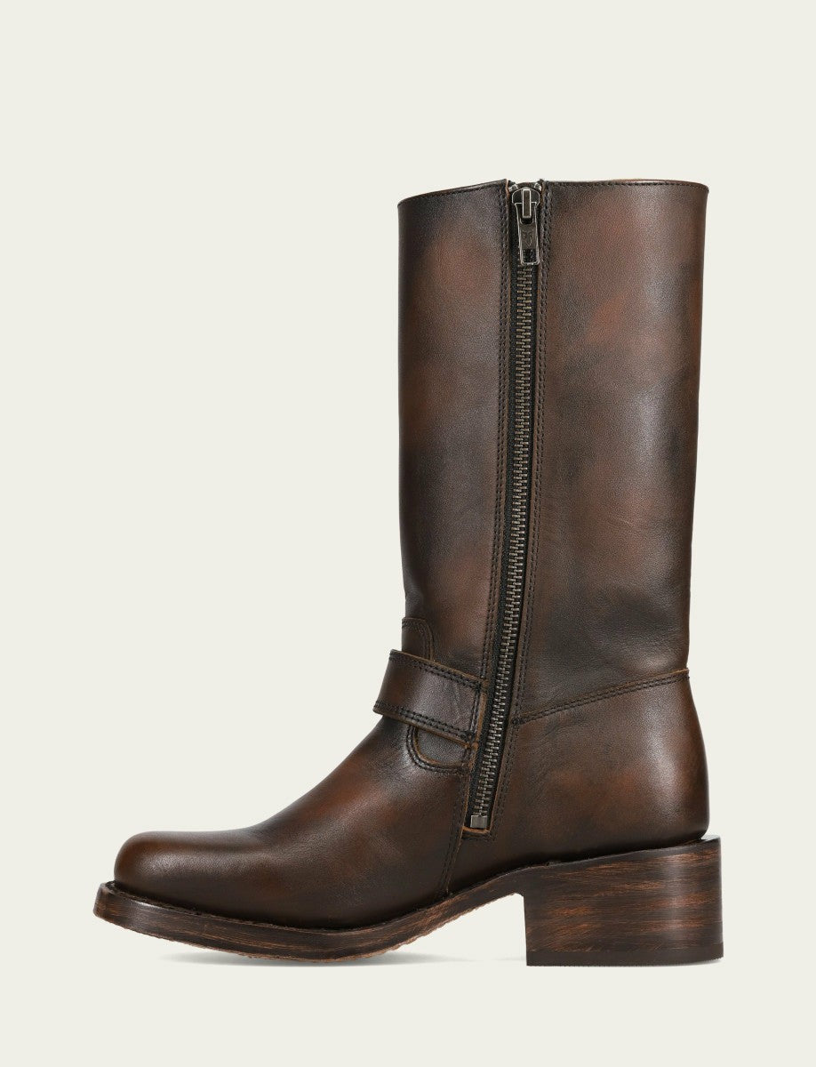 FRYE Women's Dark Brown Campus Buckle Boot