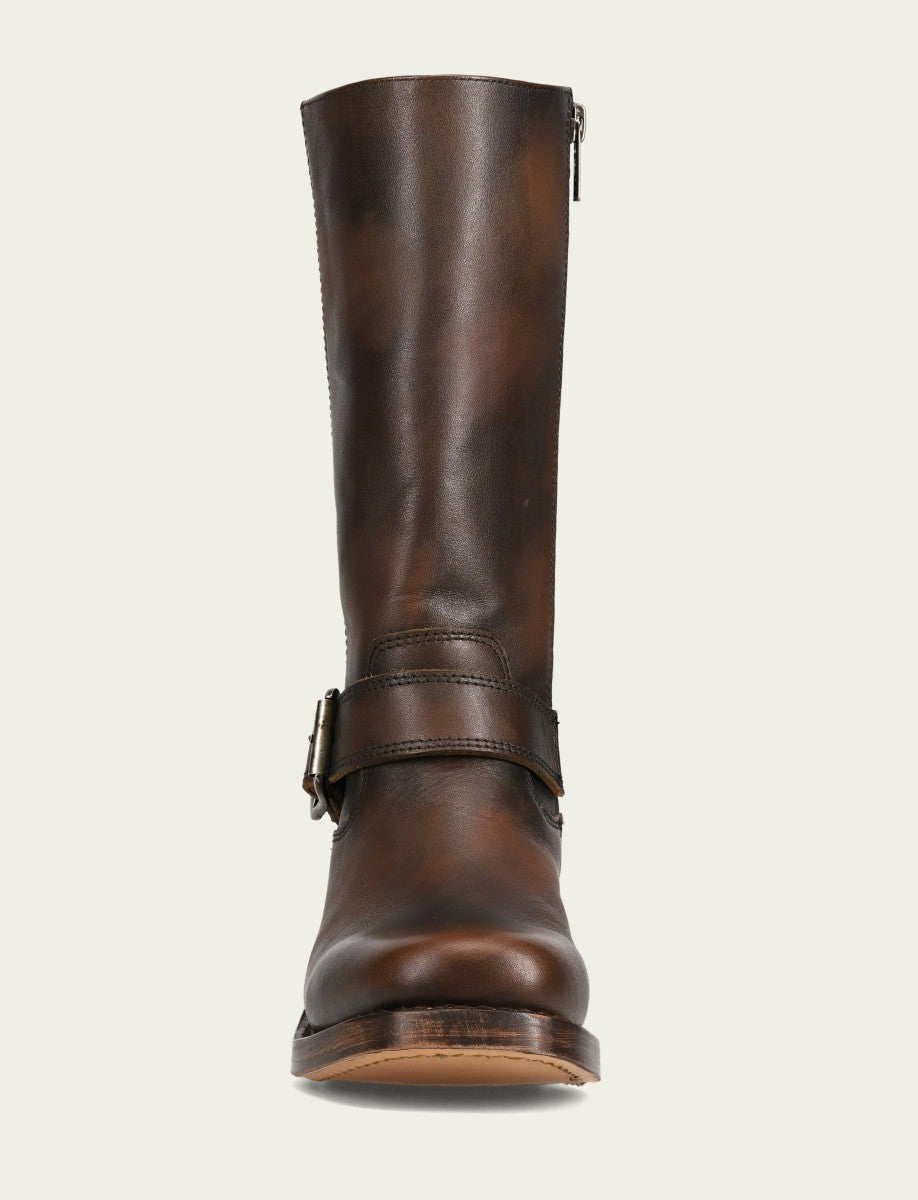 FRYE Women's Dark Brown Campus Buckle Boot
