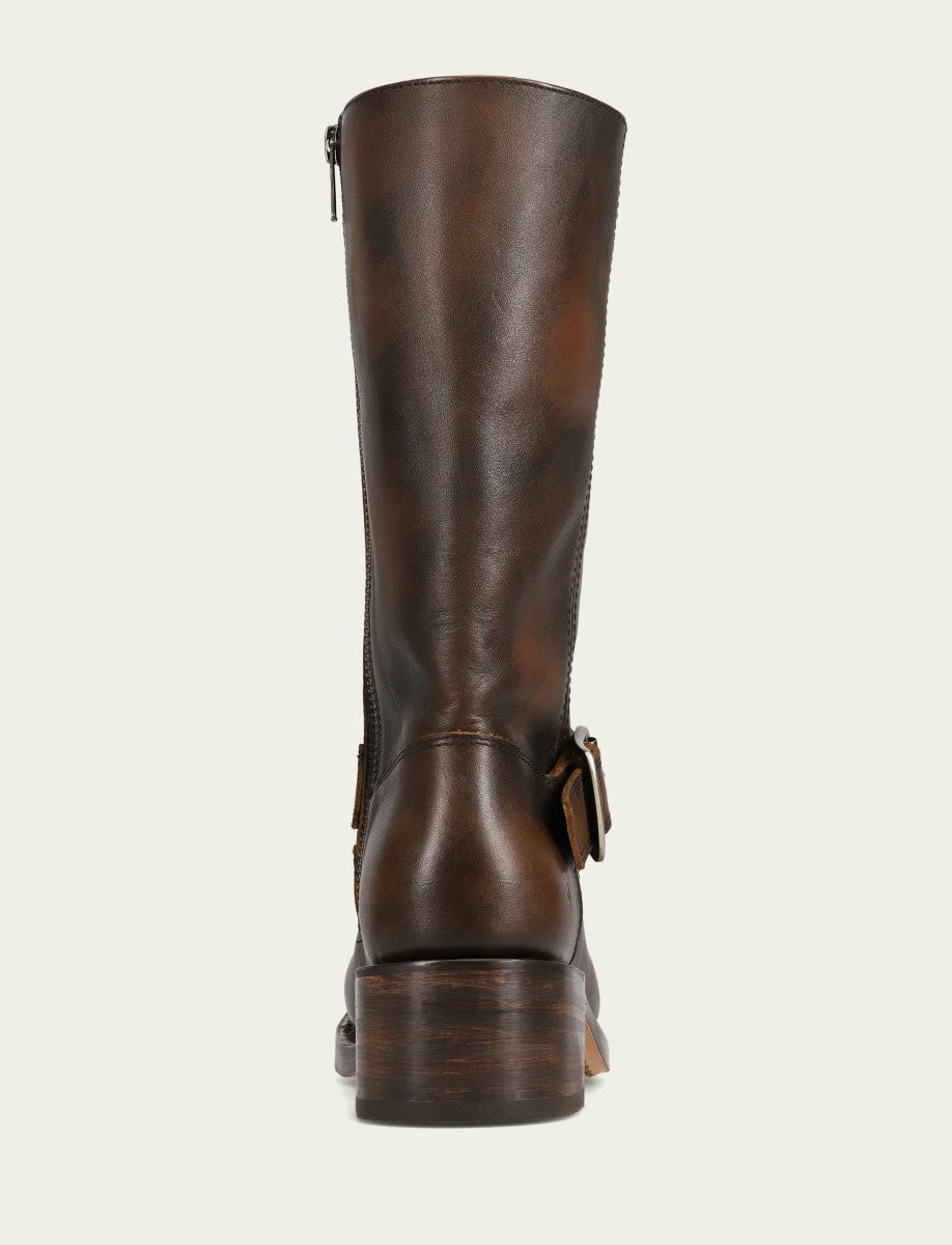 FRYE Women's Dark Brown Campus Buckle Boot