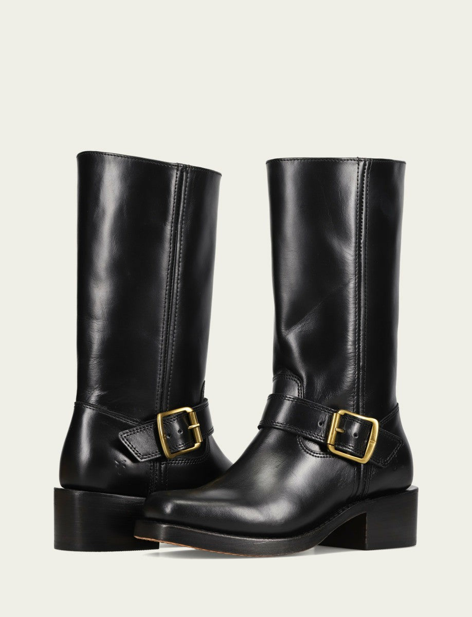 FRYE Women's Black Campus Buckle Boot