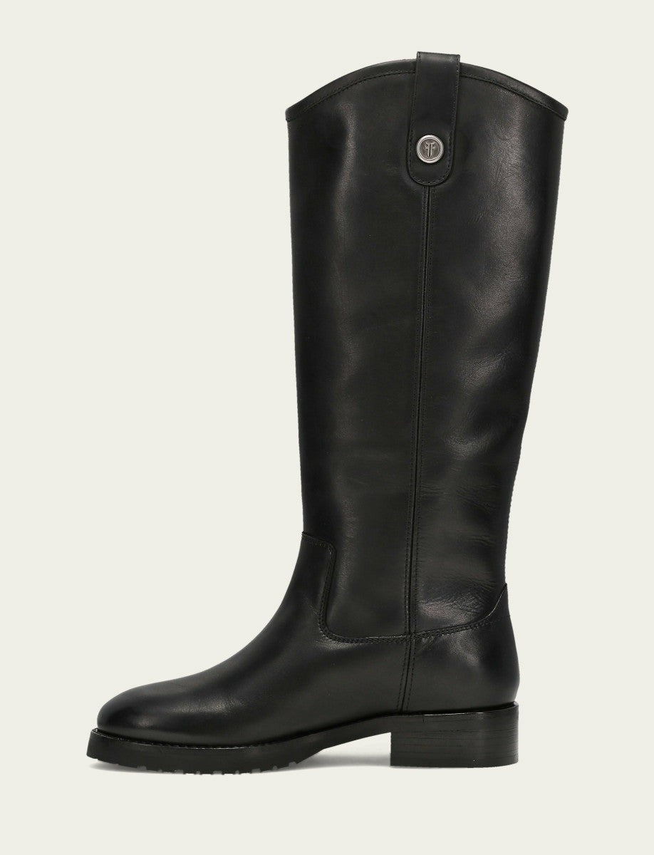 FRYE Women’s Black Wide Calf Melissa Lug Button Tall Boots | Frye
