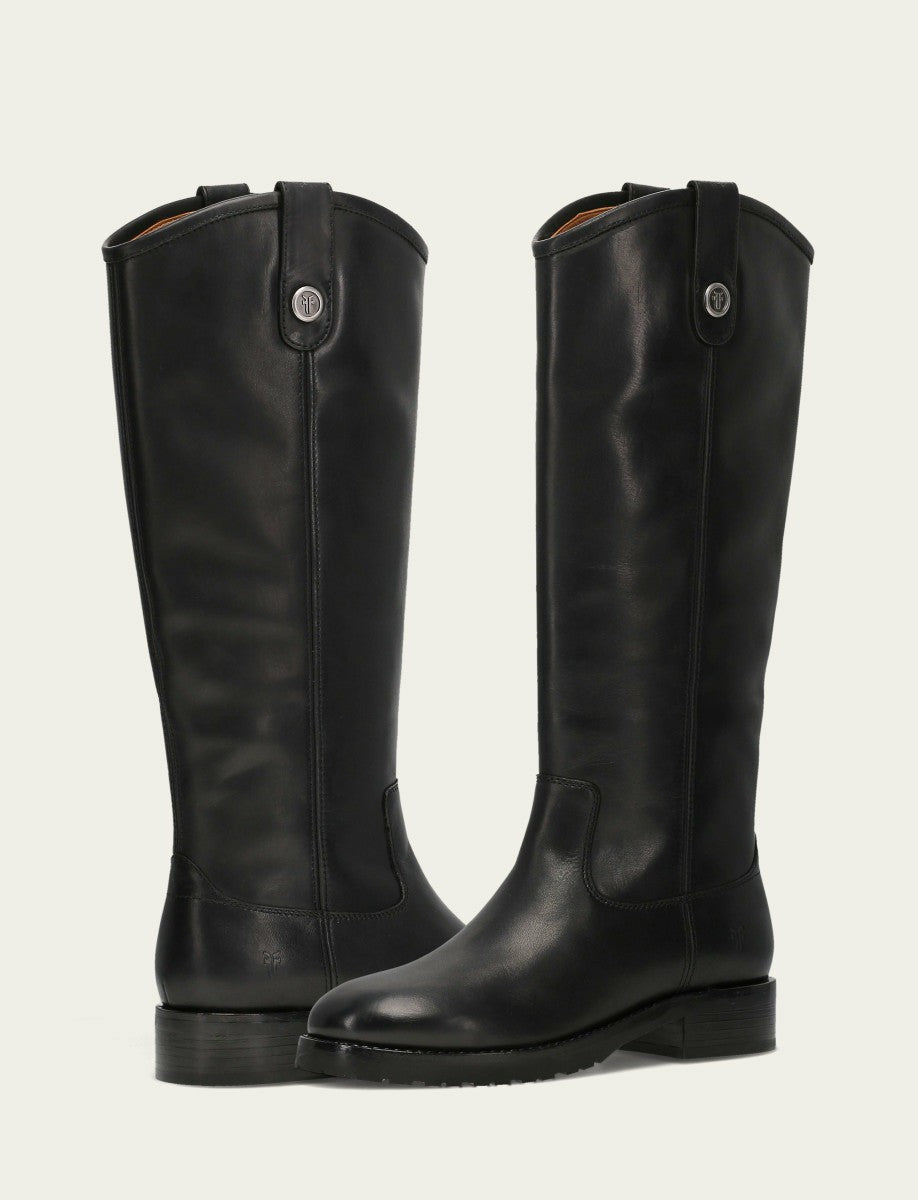 FRYE Women’s Black Wide Calf Melissa Lug Button Tall Boots | Frye