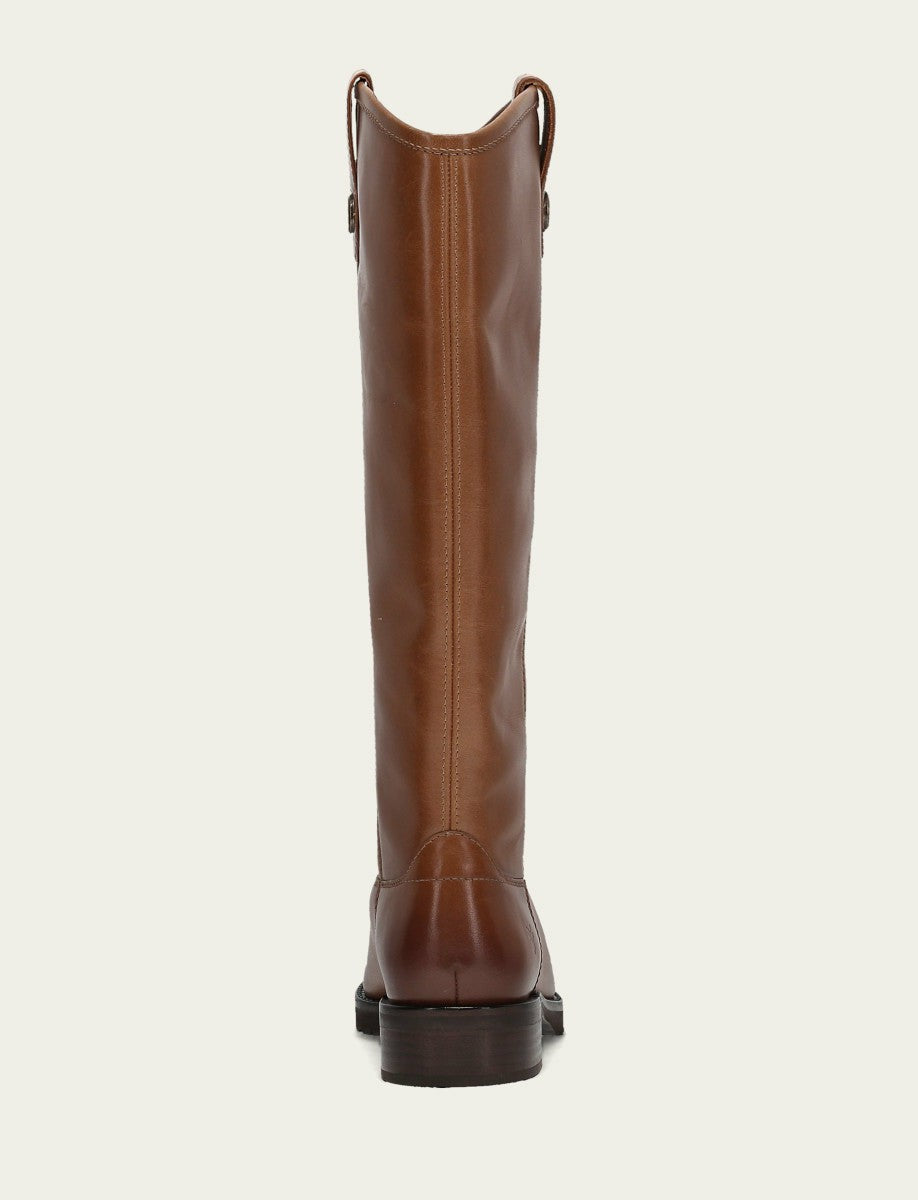 FRYE Women's Tan Melissa Lug Button Tall Wide Calf Boot