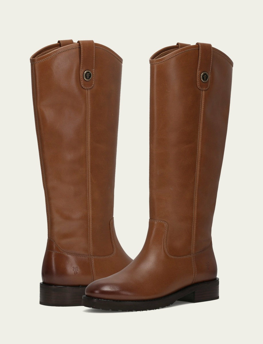 FRYE Women's Tan Melissa Lug Button Tall Boot