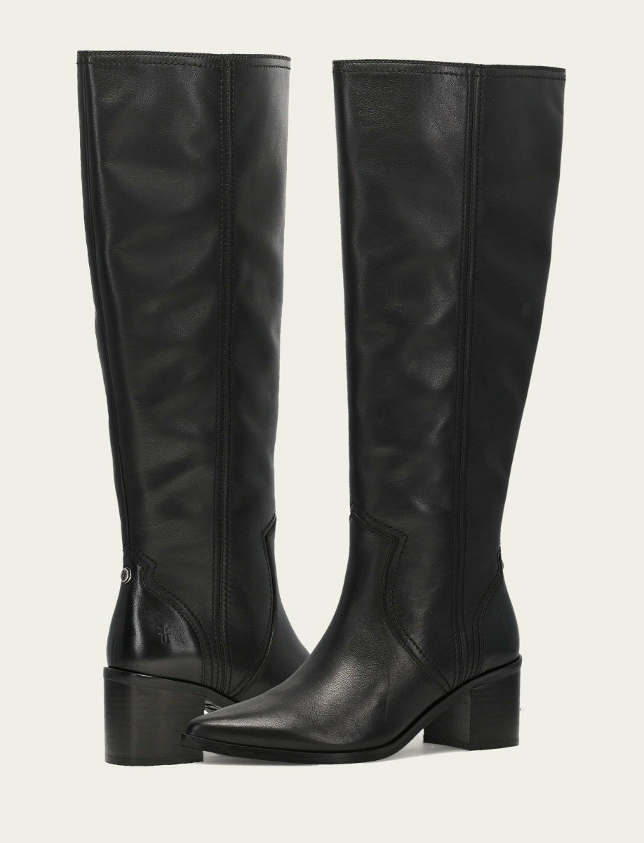 FRYE Women's Black Sadie Softy Tall Wide Calf Boot