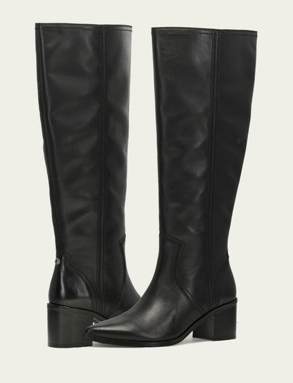 FRYE Women's Black Sadie Softy Tall Wide Calf Boot
