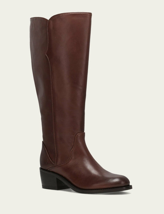 FRYE Women's Saddle Carson 2 Piping Tall Wide Calf Boot