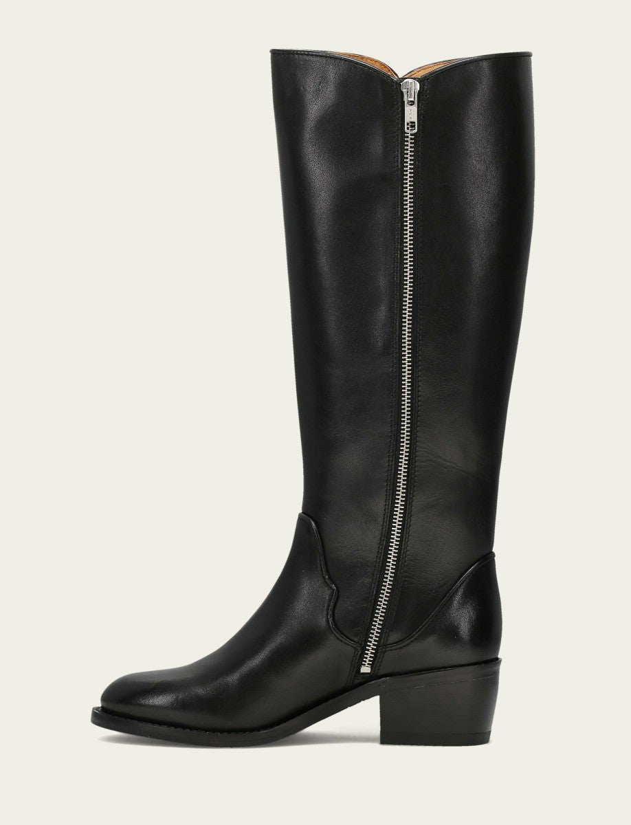 FRYE Women's Black Carson 2 Piping Tall Boot