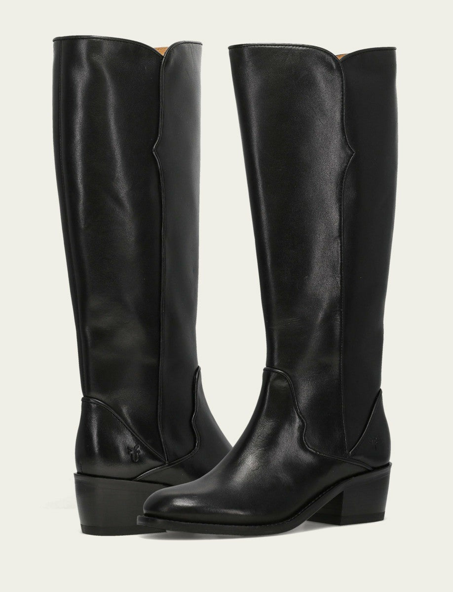 FRYE Women's Black Carson 2 Piping Tall Boot