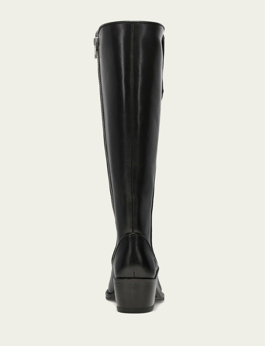 FRYE Women's Black Carson 2 Piping Tall Wide Calf Boot