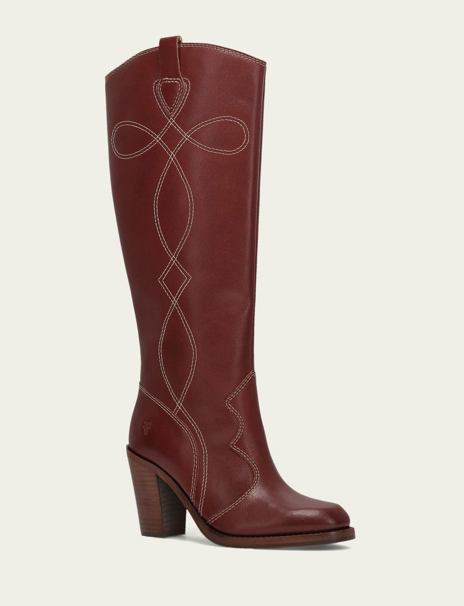 FRYE Women's Cranberry Corinne Tall Deco Stitch Boot