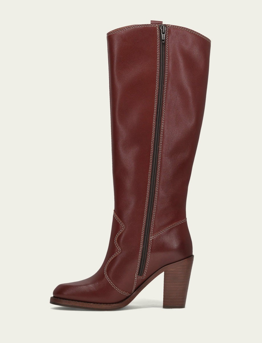FRYE Women's Cranberry Corinne Tall Deco Stitch Boot