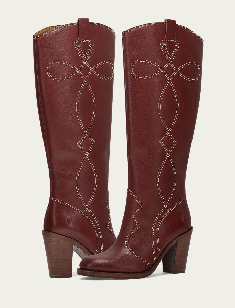 FRYE Women's Cranberry Corinne Tall Deco Stitch Boot