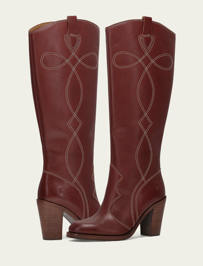FRYE Women's Cranberry Corinne Tall Deco Stitch Boot