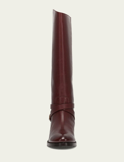 FRYE Women's Merlot Melissa Belted Riding Wide Calf Boot