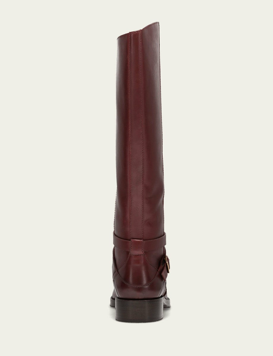 FRYE Women's Merlot Melissa Belted Riding Wide Calf Boot