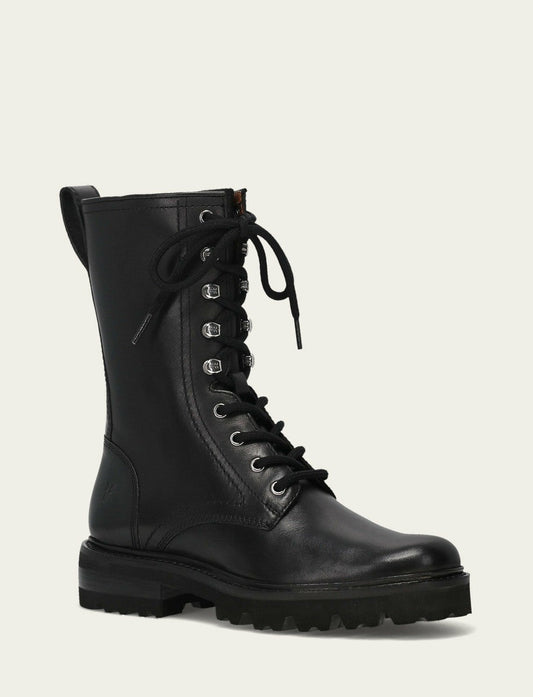 FRYE Women's Black Olivia Combat Boots