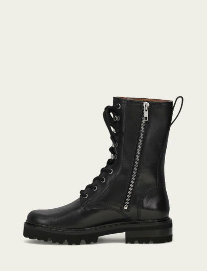 FRYE Women's Black Olivia Combat Boots