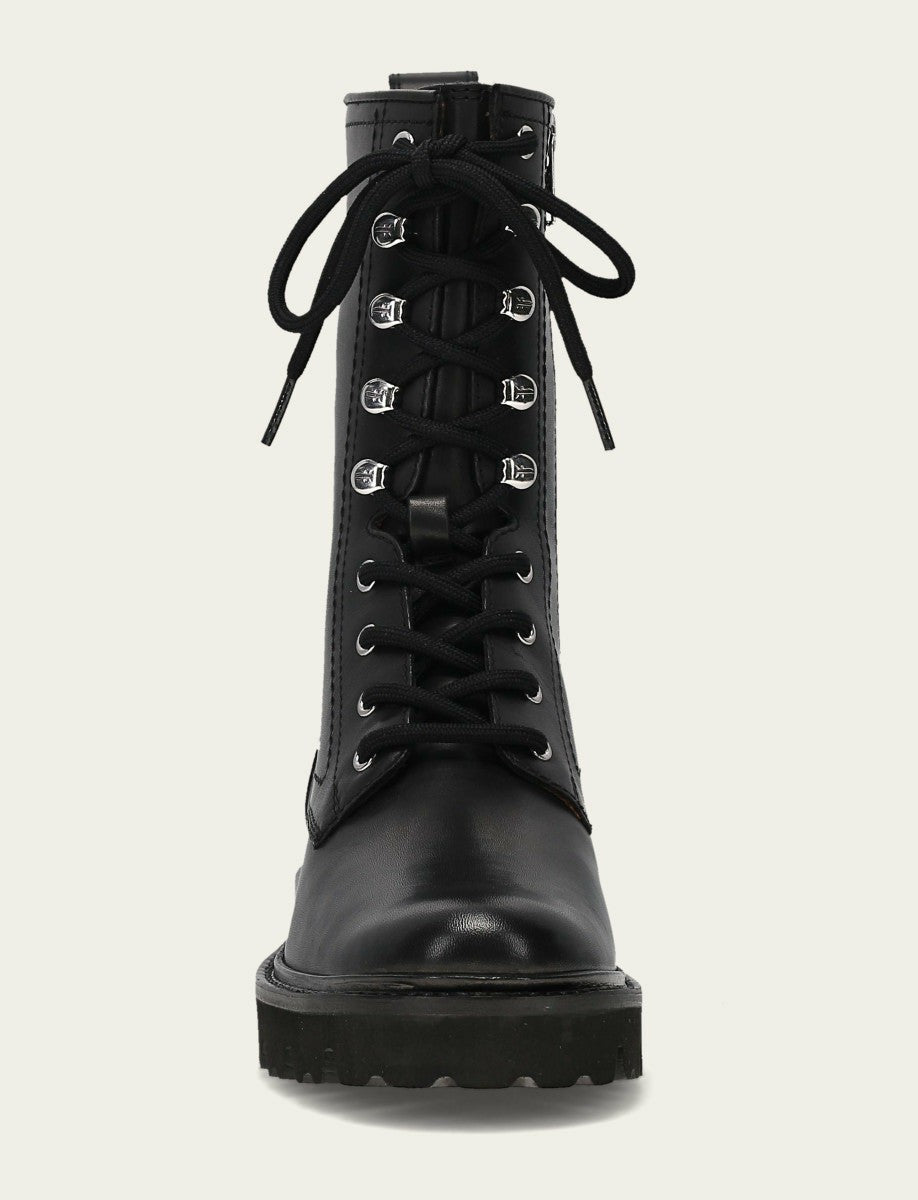 FRYE Women's Black Olivia Combat Boots