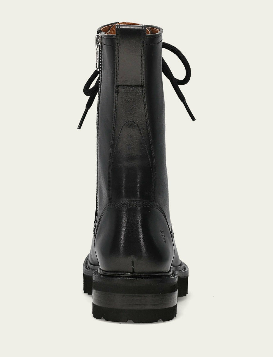 FRYE Women's Black Olivia Combat Boots