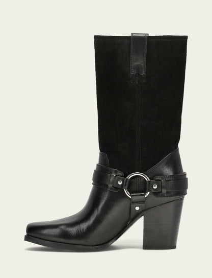 FRYE Women's Black Shiloh Harness Belted Boot