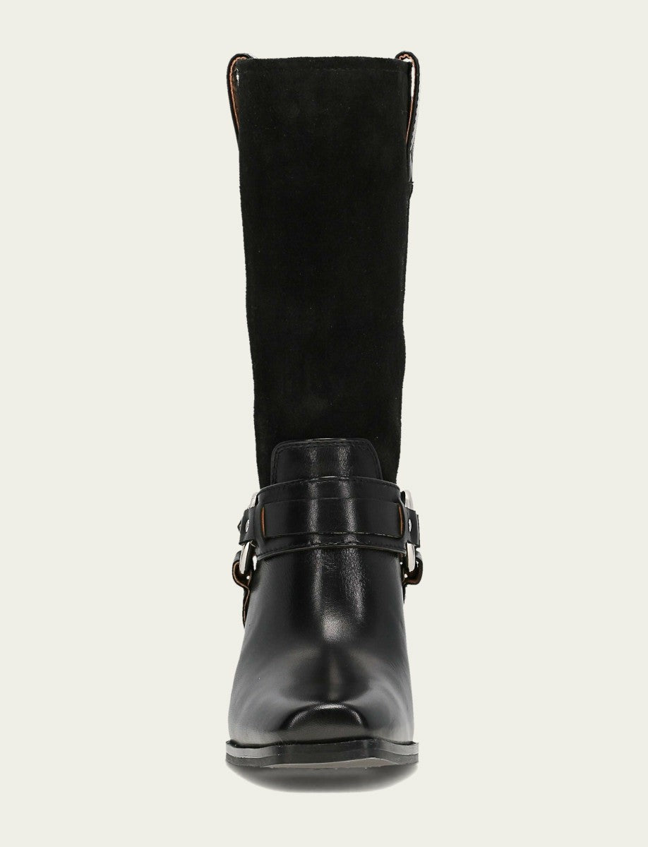 FRYE Women's Black Shiloh Harness Belted Boot