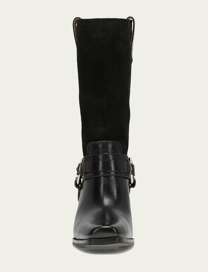 FRYE Women's Black Shiloh Harness Belted Boot