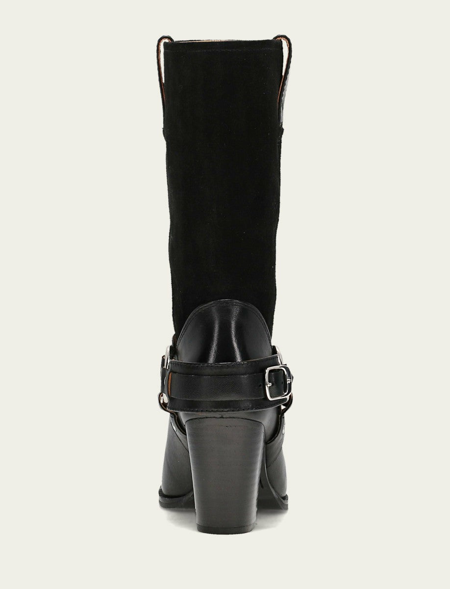 FRYE Women's Black Shiloh Harness Belted Boot