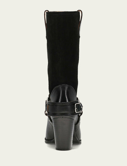 FRYE Women's Black Shiloh Harness Belted Boot