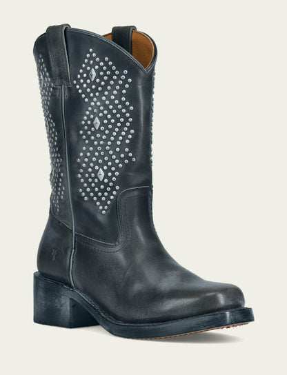 FRYE Women's Off Black Campus Deco Stud Boot